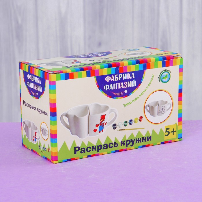 Набор для росписи керамических кружек "2 сердца" 2 шт (краски) 410-21717