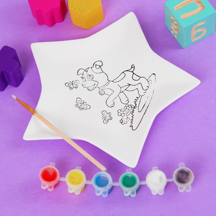 Набор для росписи керамической тарелки "Звезда" (краски) 410-21721