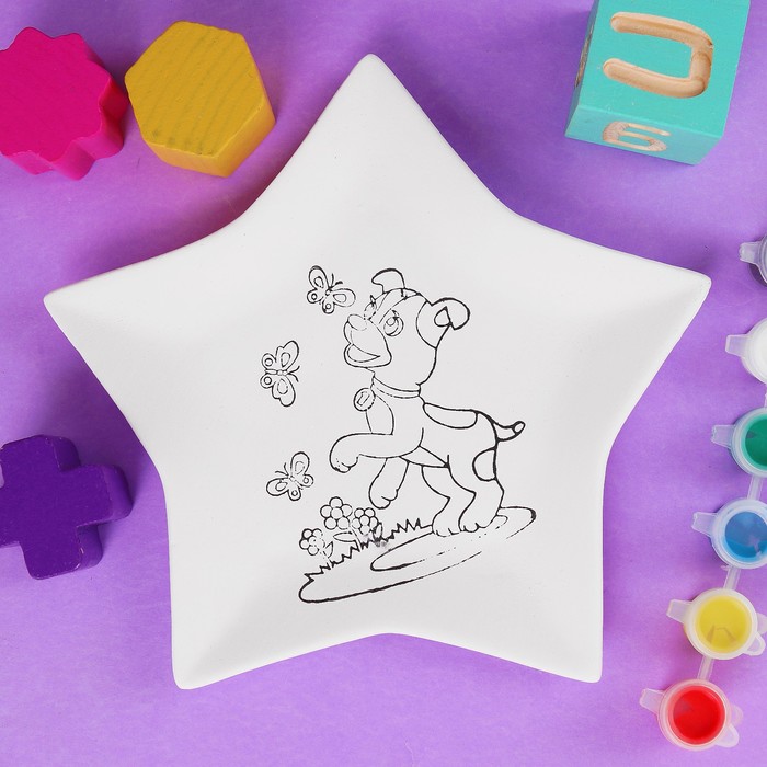 Набор для росписи керамической тарелки "Звезда" (краски) 410-21721