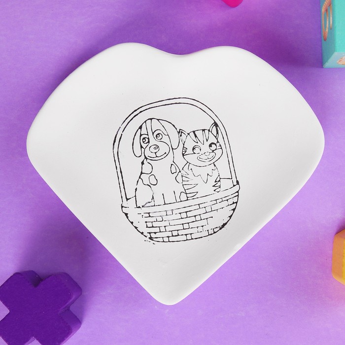 Набор для росписи керамической тарелки "Сердце" (краски) 410-21722