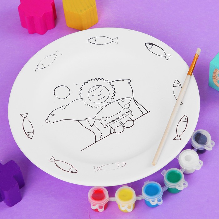 Набор для росписи керамической тарелки (краски) 410-21720