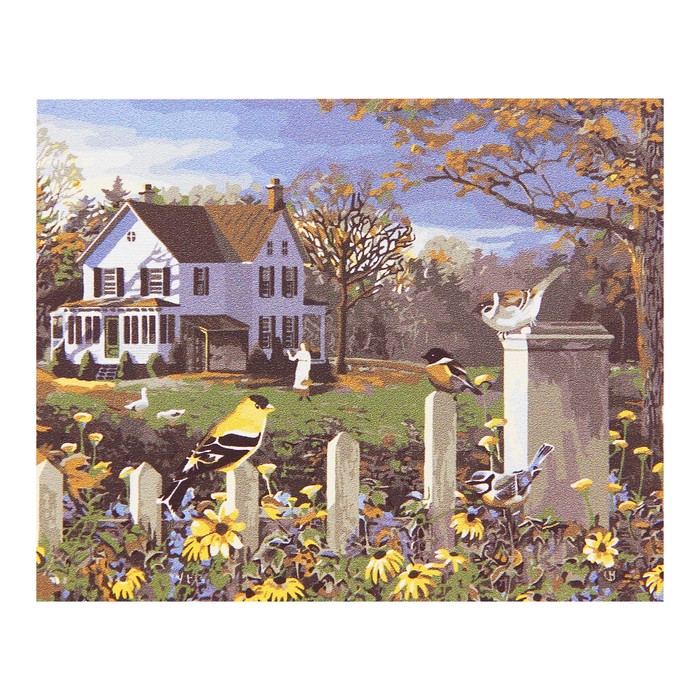 Рисование по номерам "Птички на заборе"