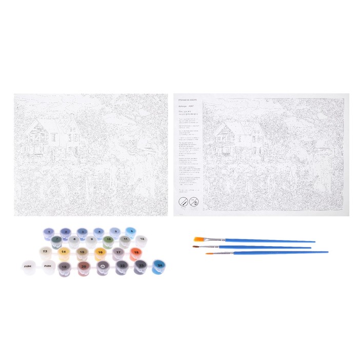 Рисование по номерам "Птички на заборе"