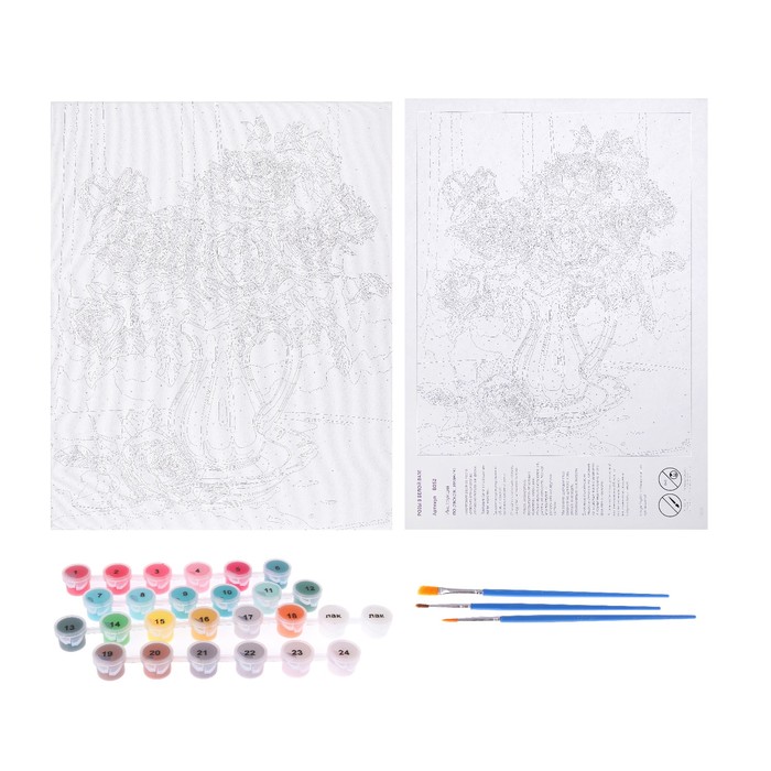 Рисование по номерам "Розы в белой вазе"