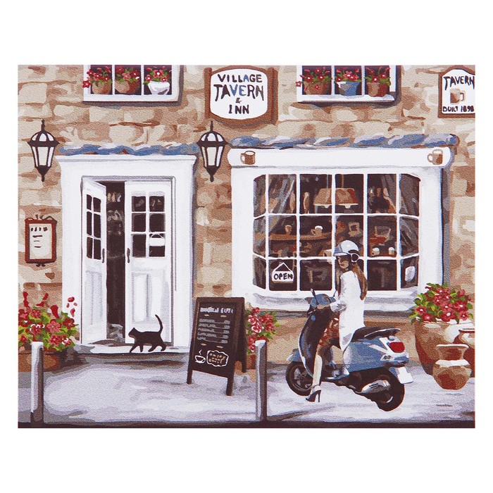 Рисование по номерам "Девушка на мопеде", 40 х 50 см