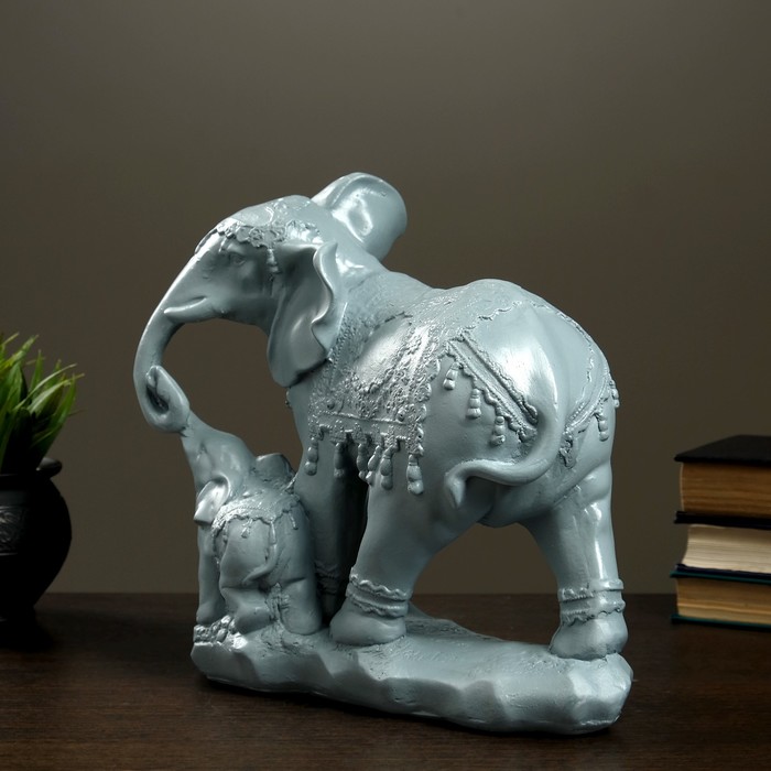 Копилка "Слон со слоненком" серая, 30см