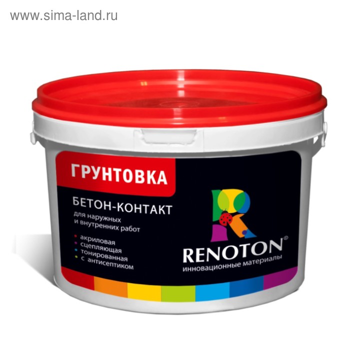 

Грунтовка Бетон контакт «RENOTON» сцепляющая, цвет розовый 25кг