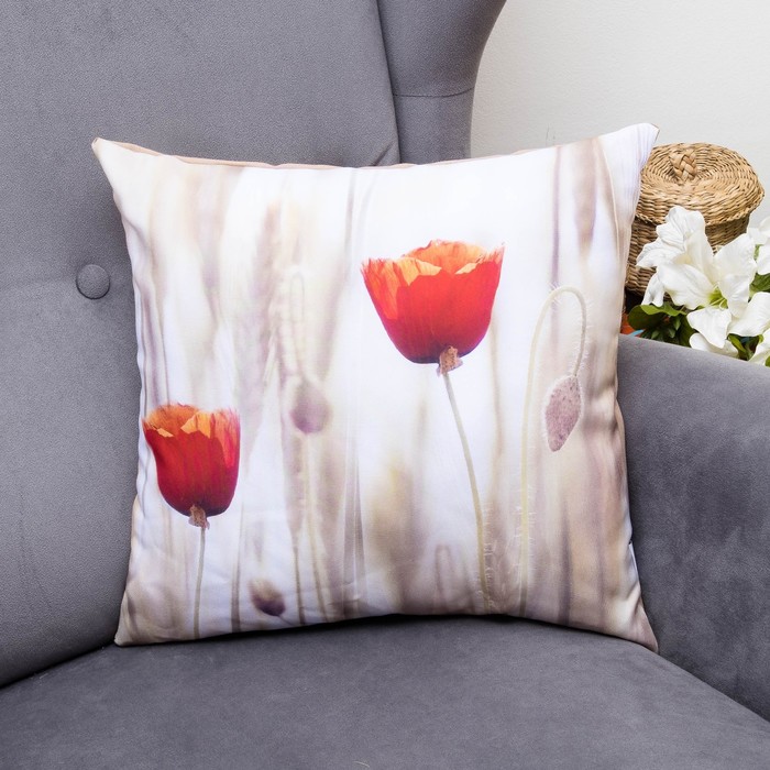 Подушка декоративная Изящество 07, 40х40см, габардин, синтетич. волокно, 160 гр/м