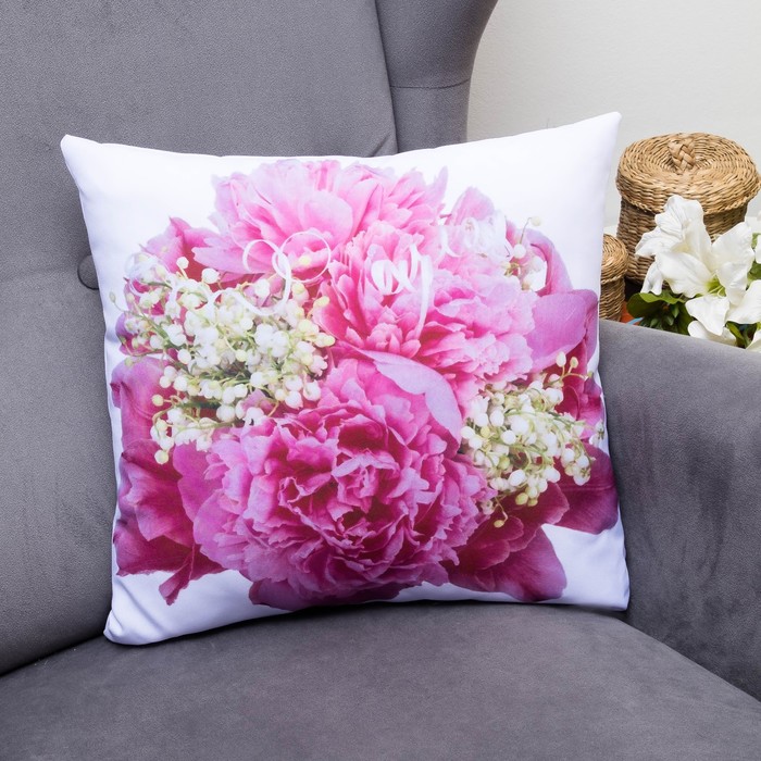 Подушка декоративная Майский 07, 40х40см, габардин, синтетич. волокно, 160 гр/м