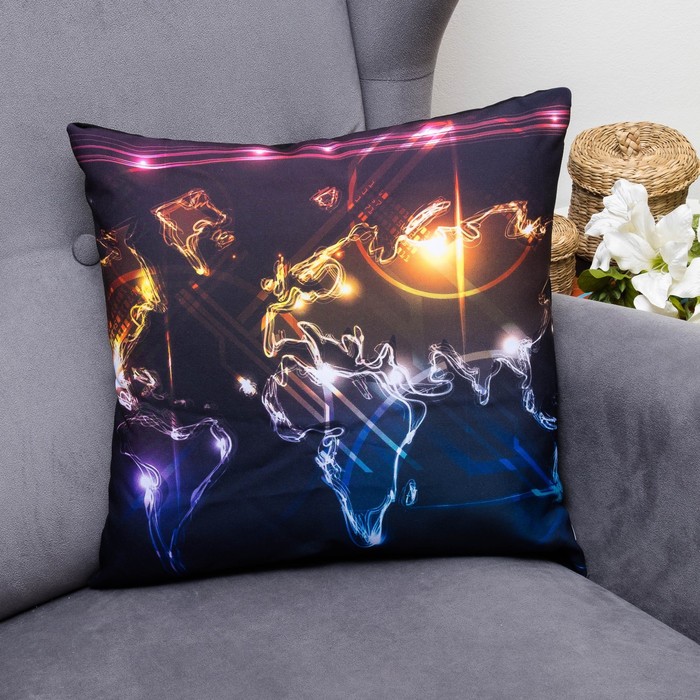 Подушка декоративная Неизвестность, 40х40см, габардин, синтетич. волокно, 160 гр/м