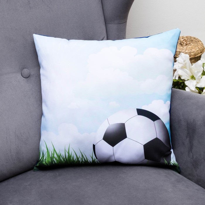Подушка декоративная Футбол 2, 40х40см, габардин, синтетич. волокно, 160 гр/м