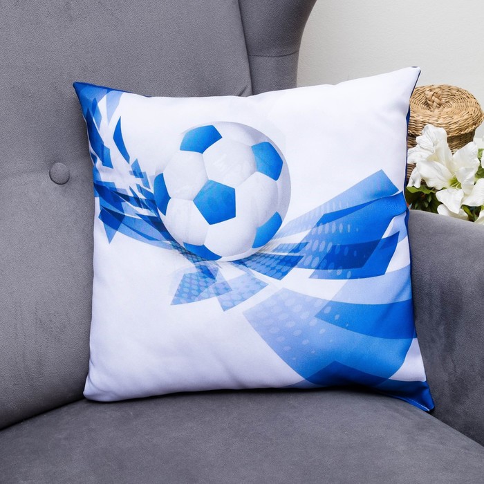 Подушка декоративная Футбол 5, 40х40см, габардин, синтетич. волокно, 160 гр/м