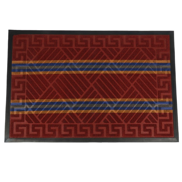 Коврик придверный, цвет бордовый