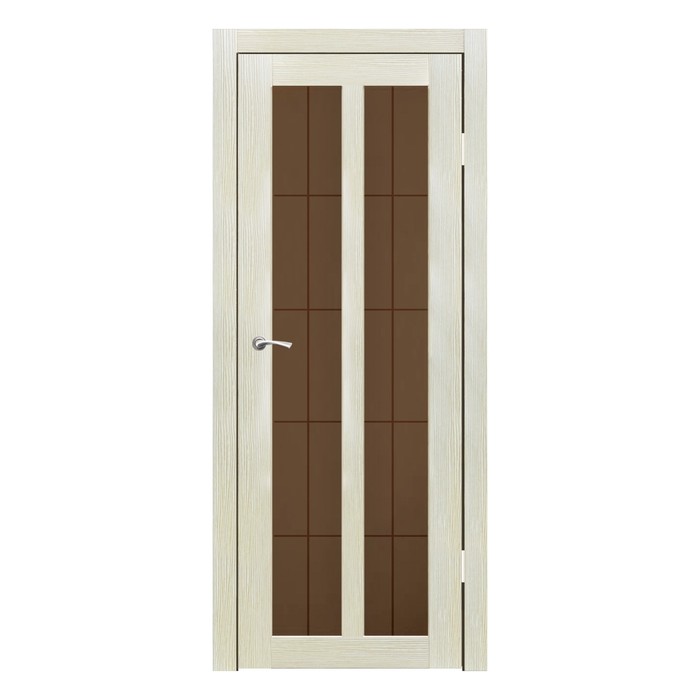 Дверное полотно остекленное Бордо Капучино бронза сатин пескоструй клетка 2000х600