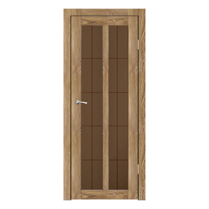 Дверное полотно остекленное Бордо Ель Карпатская бронза сатин пескоструй клетка 2000х600