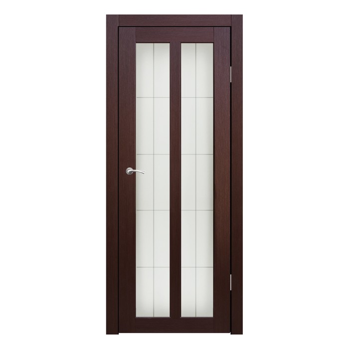 Дверное полотно остекленное Бордо Каштан пескоструй клетка 2000х800