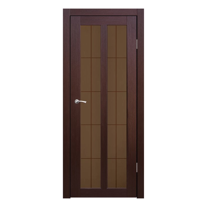 Дверное полотно остекленное Бордо Каштан бронза сатин пескоструй клетка 2000х800