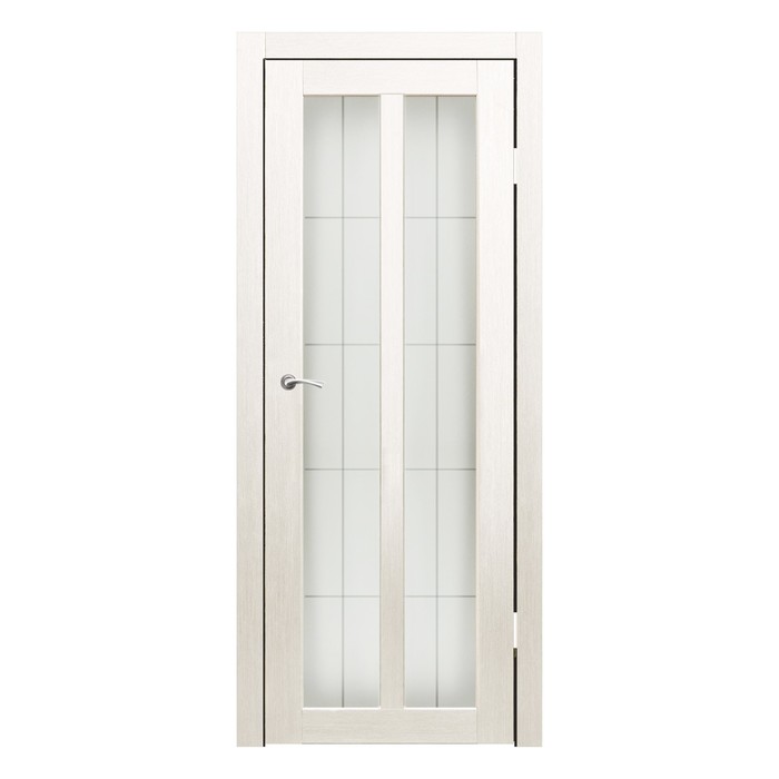 Дверное полотно остекленное Бордо Дуб перламутр пескоструй клетка 2000х900