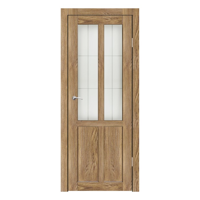 Дверное полотно остекленное Рона Ель Карпатская пескоструй клетка 2000х600