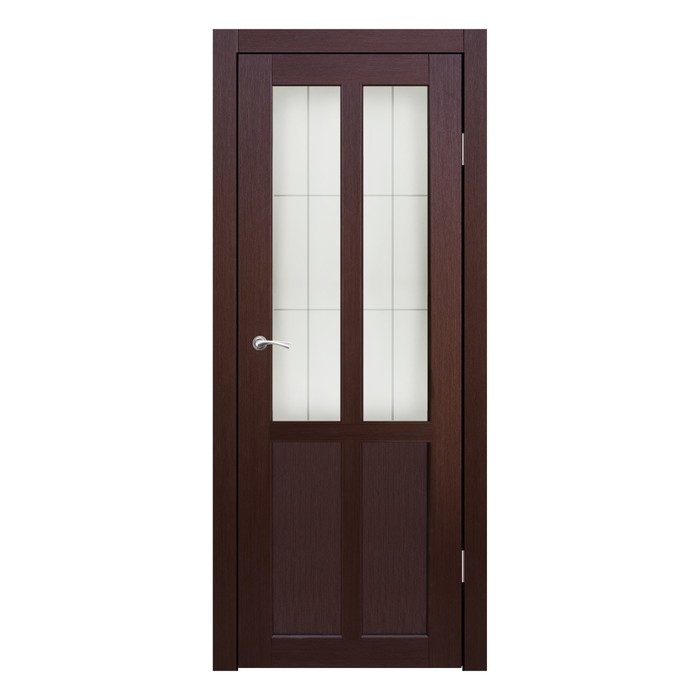 Дверное полотно остекленное Рона Каштан пескоструй клетка 2000х700