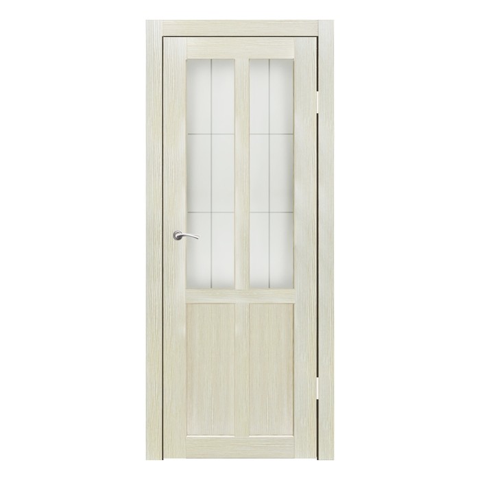 Дверное полотно остекленное Рона Капучино пескоструй клетка 2000х800