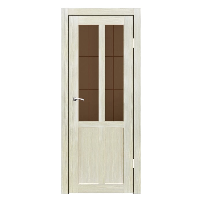 Дверное полотно остекленное Рона Капучино бронза сатин пескоструй клетка 2000х800