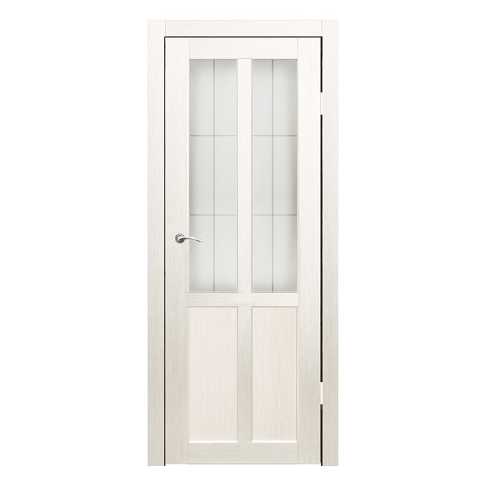 Дверное полотно остекленное Рона Дуб перламутр пескоструй клетка 2000х900