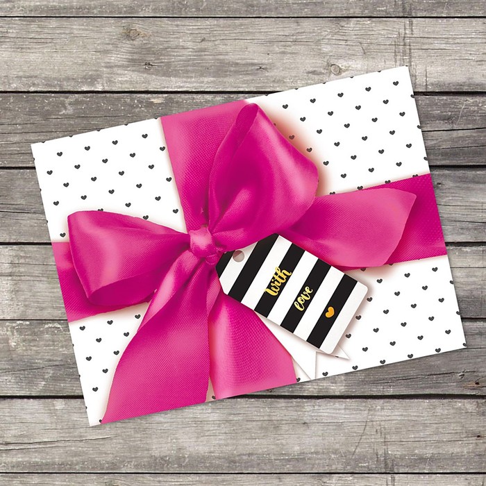 Открытка-комплимент «С любовью», бантик, 8 × 6см