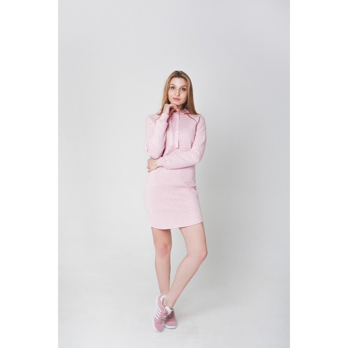 Платье женское KAFTAN с капюшоном, р-р 40-42, розовый, 60% хл., 40% п/э