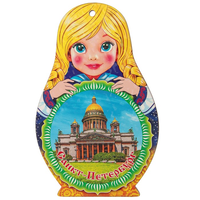 Доска сувенирная матрёшка "Санкт- Петербург №2", 14,9х23см