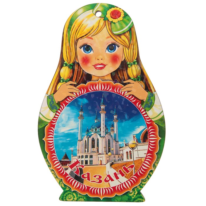 Доска сувенирная матрёшка "Казань №3", 14,9х23см