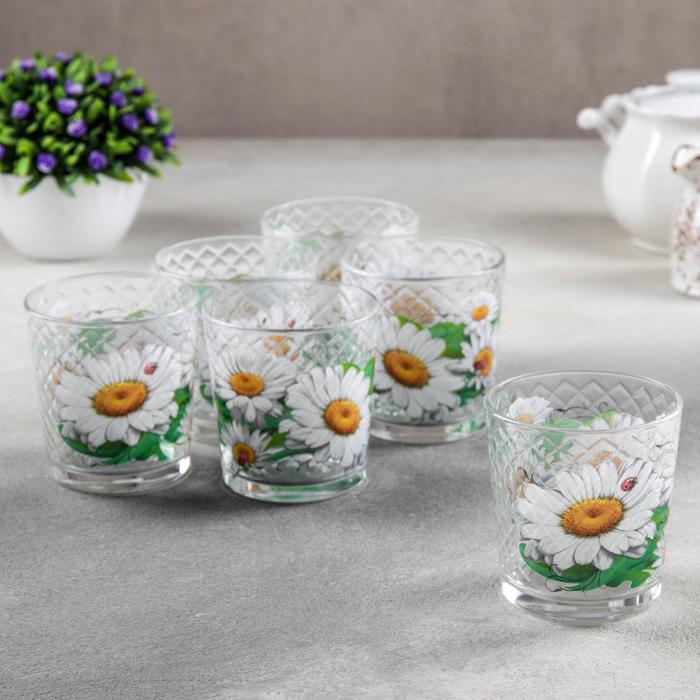 Набор стаканов 210 мл "Цветник" для коктейля, 6 шт, МИКС