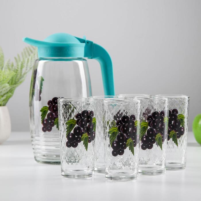 Набор питьевой "Фруктово-ягодный микс", 7 предметов: кувшин 1,7 л, 6 стаканов 230 мл, МИКС