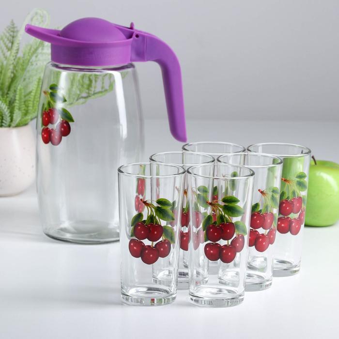 Набор питьевой "Фруктово-ягодный микс", 7 предметов: кувшин 1,7 л, 6 стаканов 230 мл, МИКС