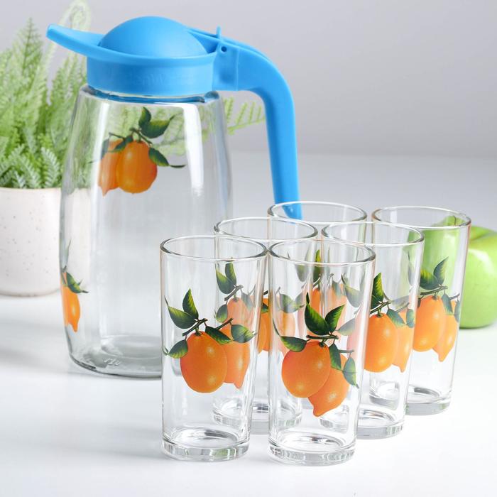 Набор питьевой "Фруктово-ягодный микс", 7 предметов: кувшин 1,7 л, 6 стаканов 230 мл, МИКС
