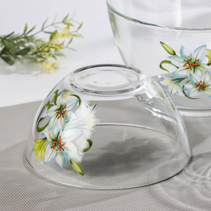 Набор салатников "Букеты", 3 шт: 11 см (215 мл), 15,8 см (450 мл), 18,8 см (925 мл), МИКС