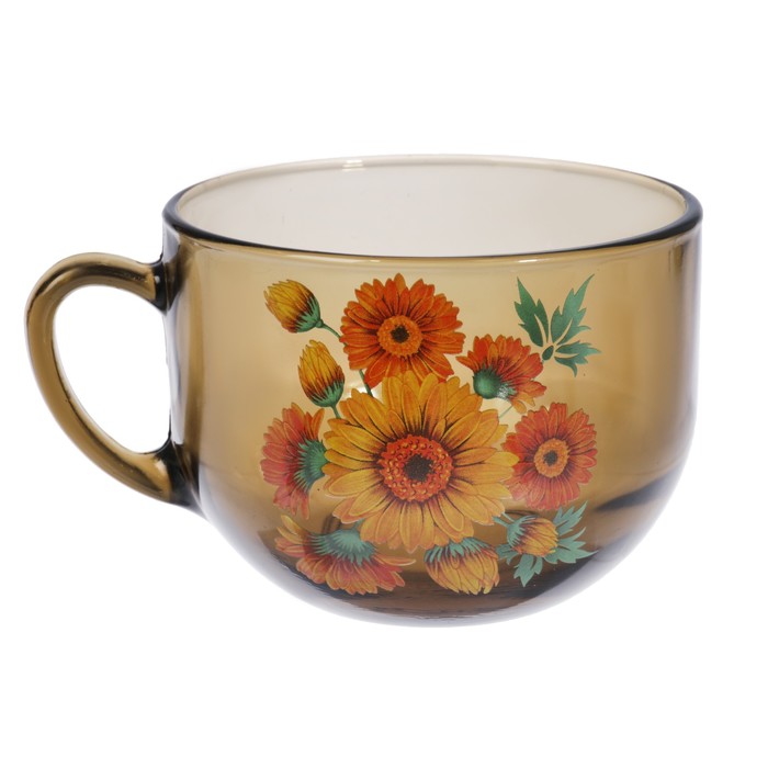 Бульонница с ручкой 670 мл "GIGANTESCA. Букеты", МИКС