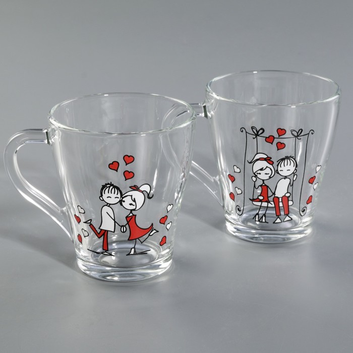 Набор кружек 250 мл Love, 2 шт, МИКС