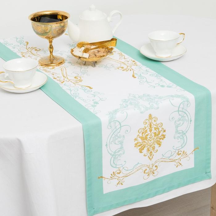 Дорожка "Этель" Вензель золотой 40*145 см, 100% хлопок, саржа 190 г/м2