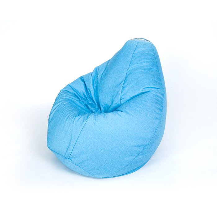 Кресло-мешок "Груша", средняя, ширина 75 см, высота 110 см, цвет голубой, рогожка