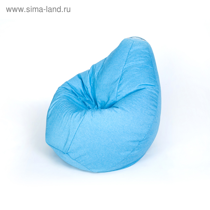 фото Кресло-мешок «груша», средняя, ширина 75 см, высота 120 см, цвет голубой, рогожка wowpuff