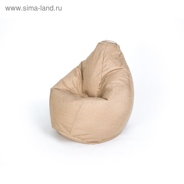 Кресло-мешок «Груша», средняя, ширина 75 см, высота 120 см, цвет песочный, рогожка