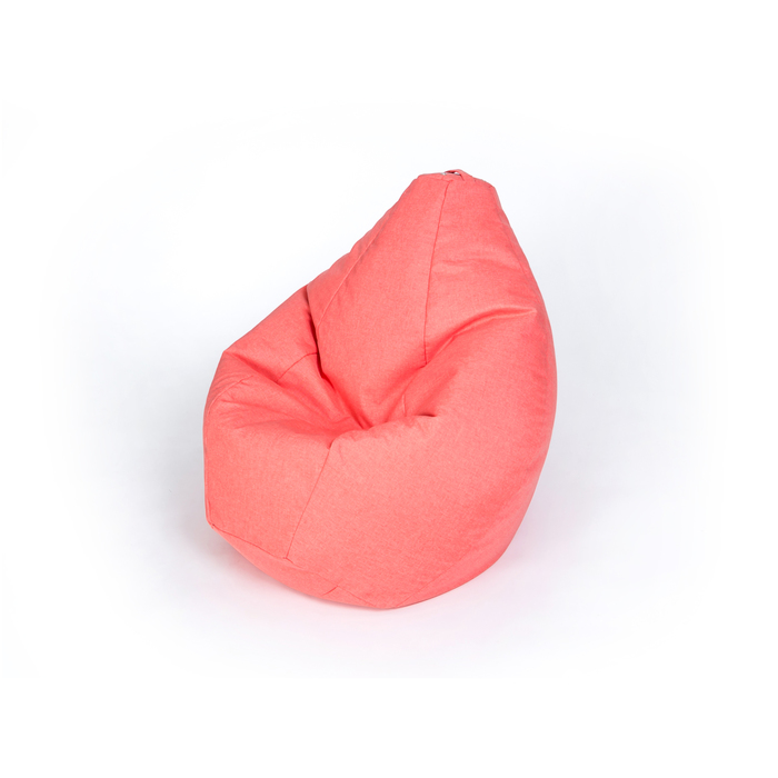 Кресло-мешок "Груша", средняя, ширина 75 см, высота 110 см, цвет коралл, рогожка