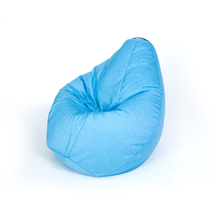 Кресло-мешок "Груша" большая, ширина 90 см, высота 135 см, голубой, рогожка