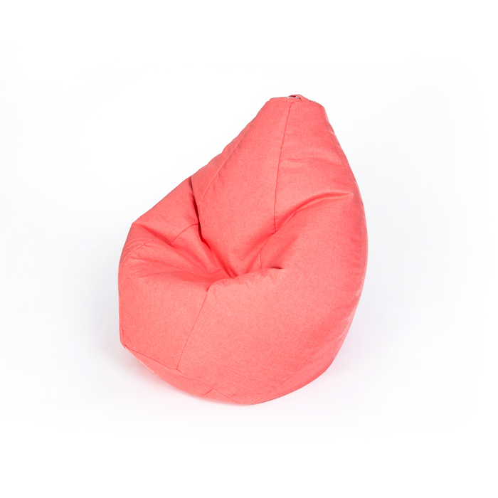 Кресло-мешок "Груша" большая, ширина 90 см, высота 135 см, коралл, рогожка