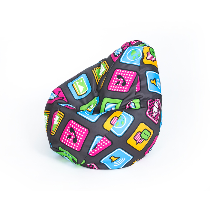 Кресло-мешок "Груша" малая, ширина 60 см, высота 85 см, интернет, жаккард