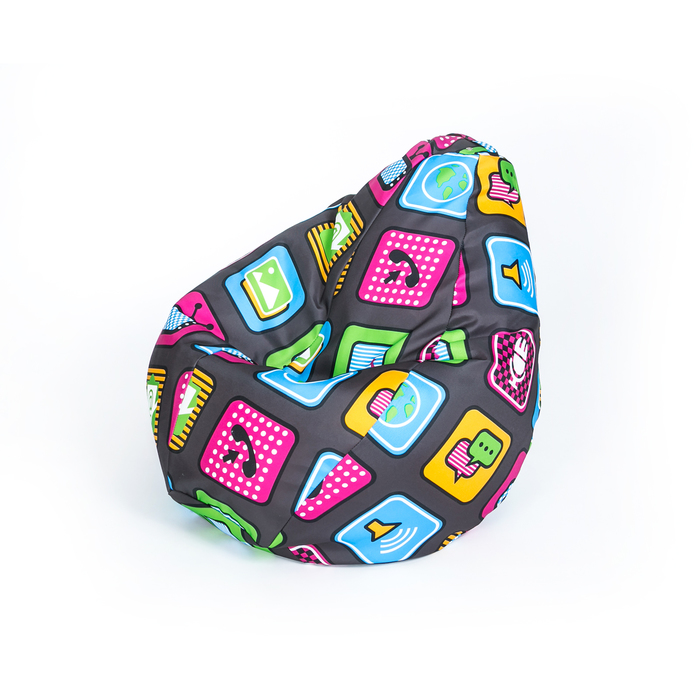 Кресло-мешок "Груша" средняя, ширина 75 см, высота 110 см, интернет, жаккард