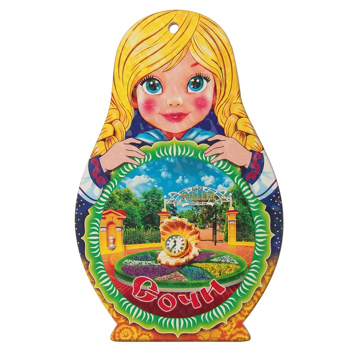 Доска сувенирная матрёшка "Сочи №2", 14,9х23см
