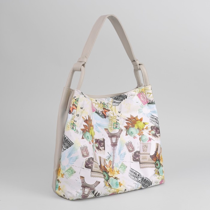 Сумка женская, отдел с перегородкой, наружный карман, цвет серый