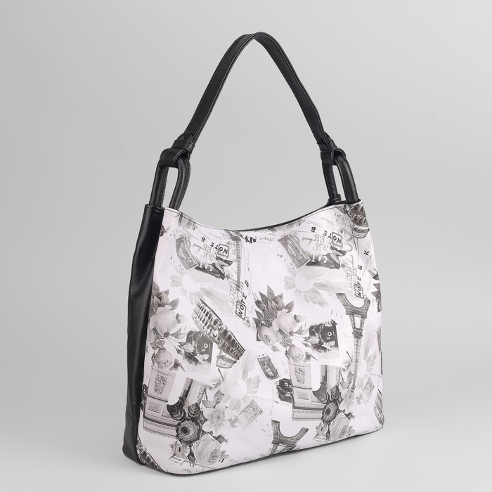 Сумка женская, отдел с перегородкой, наружный карман, цвет чёрный